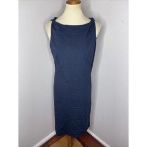 MM LaFleur Navy Blue Lydia Twist Sleeve Dress size 16‎